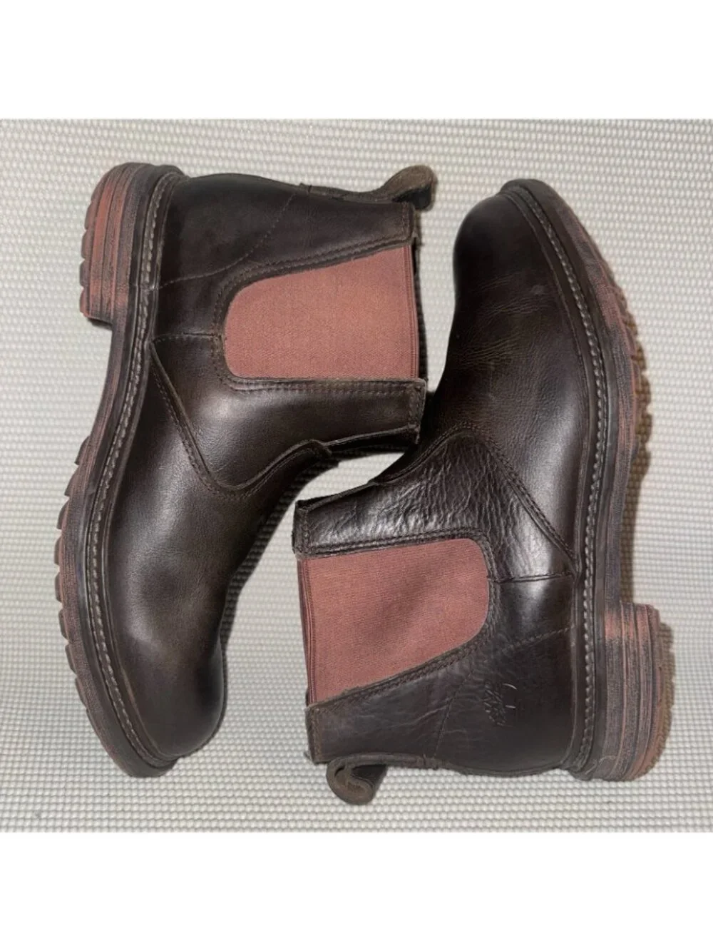 Timberland Vintage Side Brown Leather Laceless Chelsea Boots Men’s Size 9